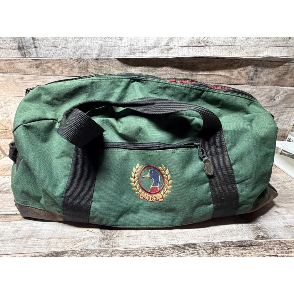Vintage Duckhead 1865 Canvas Duffle Bag Brown Green - Picture 1 of 13